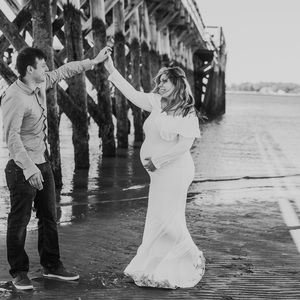 PinkBlush Ivory Maternity Off Shoulder Maxi